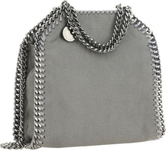 Stella McCartney Womens Tiny Shaggy Handbag Light Grey Polyester Handbags Hand Bags