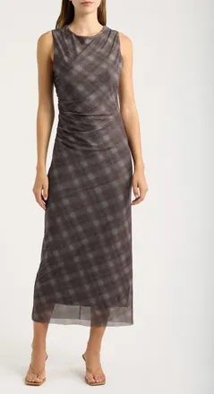 Nia Reese Sleeveless Midi Dress in Brown at Nordstrom, Size X-Small