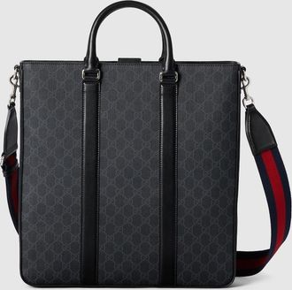 Gucci GG Black Large Tote Bag, Black, GG Canvas