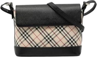 Burberry Pre-owned Canvas Crossbody Bag - Dames - Vintage Schoudertas - Beige - ONE Size - Leer - Vintage