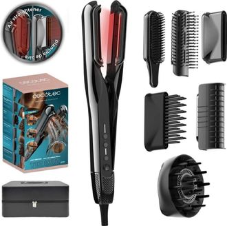 Cecotec Cecotec Plancha De Pelo Con Aire - Placas Vibratorias - 6 Accesorios - Airlisse 6in1 Itwerk Platinum. 1000w, 112000rpm