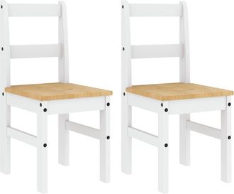 vidaXL Vidaxl - Sillas De Comedor Panama 2 Uds Madera Pino Blanco 40x46x90 Cm