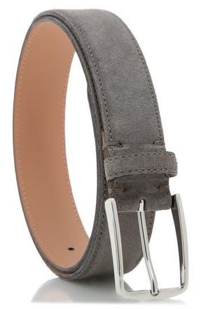M Made in Italy Italian Suede Leather Belt in Grey at Nordstrom Rack, Size 34