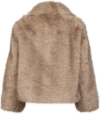 Max Mara Womens Short Faux-Fur Coat Yellow Polyester