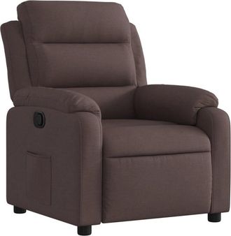 vidaXL Sillón reclinable de tela marrón oscuro vidaXL