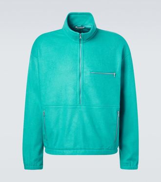 Auralee Silk fleece half-zip sweater