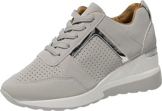 Generic Womens Trainers with Wedge Heel Wide Fit Breathable Comfort Tennis Gym Athletic Outdoor Sports Shoes Gray