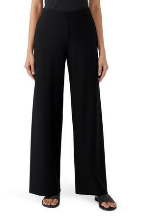 Eileen Fisher High Waist Wide Leg Pants in Black at Nordstrom Rack, Size Small