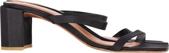 by FAR Tanya Mules Sandals in Black Satin