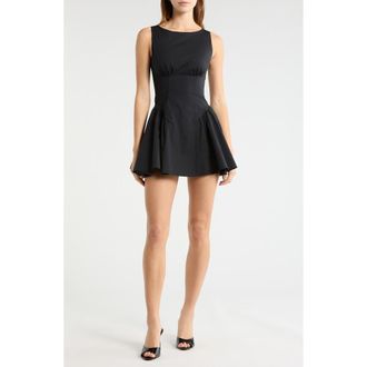 Staud Gwen Flare Minidress in Black at Nordstrom, Size 12