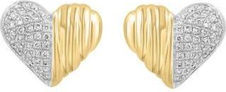 Effy 14K Gold Diamond Heart Stud Earrings at Nordstrom Rack