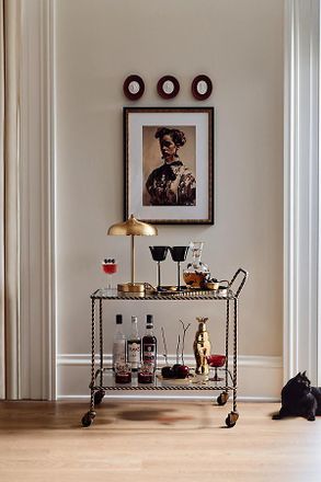 Anthropologie Lark Glass Bar Cart