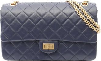 Chanel Borsa a spalla 226 Reissue 2.55 Double Flap in pelle di vitello trapuntata 2021-2025 - Blu