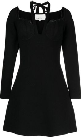 3.1 Phillip Lim halterneck long-sleeved dress - women - Polyester - S - Black