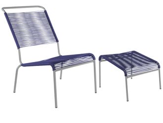Schubiger M&ouml;bel Spaghetti-Lounger-Hochlehner + Hocker S&auml;ntis