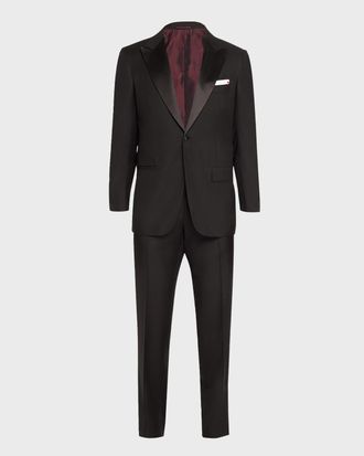 Kiton Mens Peak Wool Tuxedo