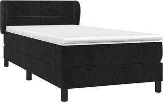 vidaXL Cama Box Spring Con Colch&oacute;n Terciopelo Negro 80x200 Cm Vidaxl