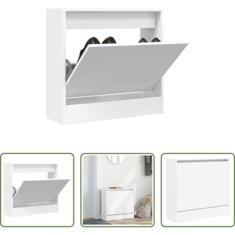 vidaXL vidaXL Scarpiera salvaspazio - Scarpiera Bianca 60x21x57 cm in Legno Multistrato