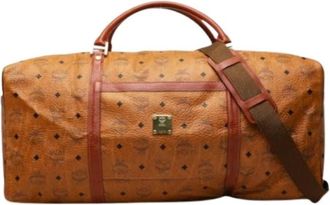 MCM Pre-owned Visetos Boston Bag - Dames - Vintage Weekendtas - Bruin - ONE Size - Leer - Vintage