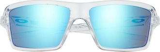 Oakley 63mm Polarized Rectangular Sunglasses in Blue/Clear at Nordstrom