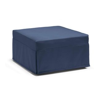 Dmora Dmora - Cama Plegable Dabay, Puf Convertible En Cama Individual, 100% Made In Italy, Puf De Tela Para Sal&oacute;n, Cm 80x80h45, Azul