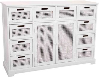 Wanderlust Deco Wanderlust Deco - Aparador De Madera Y Rejilla Blanco 113x33x78.5