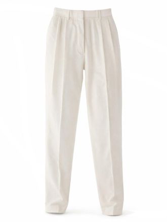 Fabiana Filippi Neutrals High-Waisted Front Pleats Wool Pants