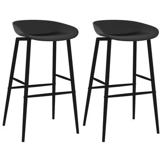 vidaXL Taburetes De Cocina 2 Unidades Negro Vidaxl