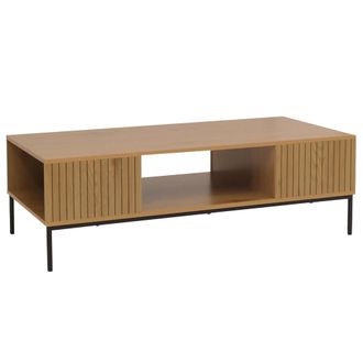 Hhg Hhg - Estanter&iacute;a Tv 294, Soporte Tv Mesa Baja Mueble Tv Estante, Melamina Mdf 39x120x60cm, Natural
