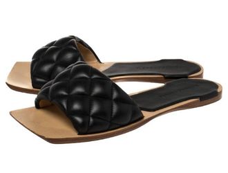 Bottega Veneta Black Quilted Leather Flat Mules Size 40