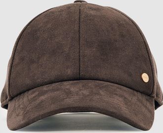 Reiss Chocolate Faux Suede Baseball-style Cap