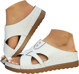 Generic Womens Orthopedic Wedge Sandals Breathable Straps Platform Slippers with Arch Support Casual Sandals for Women Open Toe Womens Walking Sandals Comfort