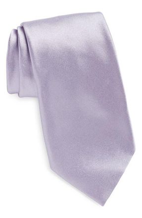 Ermenegildo Zegna Silk Satin Tie in Purple at Nordstrom