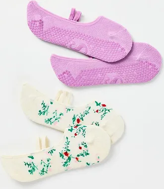Stems Blossom Grip Socks, Set of 2