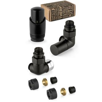 APM Kit valvole darredo colore nero e cromo con valvola termostatizzabile a sinistra APM 130KNN 015 r 12 Nero
