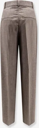 R&oacute;he Womens Trousers Melange Wool Brown