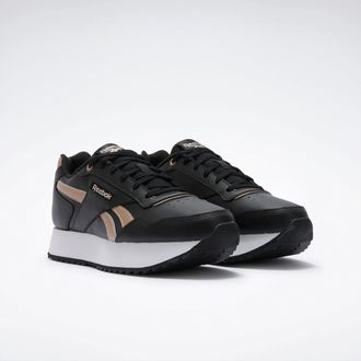 Reebok Classic Sneaker REEBOK CLASSIC REEBOK GLIDE RIPPLE DOUBLE, Damen, Gr. 42,5, schwarz-weiss (schwarz, wei&szlig;, rose gold), Synthetik, Textil, Schuhe Sneaker