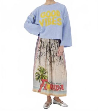 Me369 Long Wide Drop-Sleeve Sweater In Good Vibes