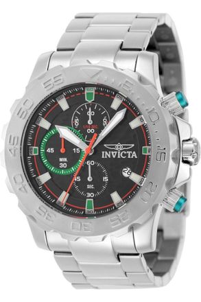 Invicta Pro Diver 50244 Herenhorloge - Quartz Uurwerk - Roestvrij Staal met Zwarte Wijzerplaat - 54 mm