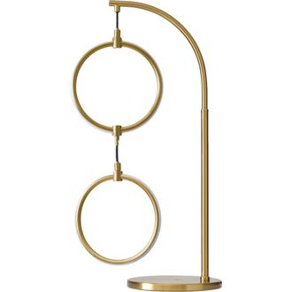 Brightech Nova 24 Modern LED Arc Table Lamp with Built-In 3-Way Dimmer in Antique Brass at Nordstrom