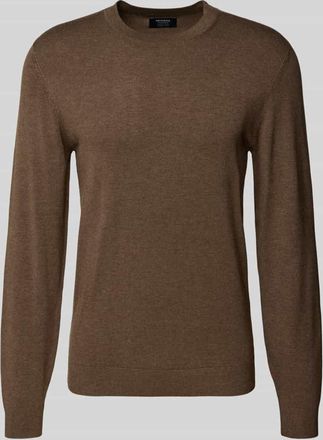 Mc Neal Strickpullover mit gerippten Abschlüssen in Hellbraun Melange, Größe XXXL