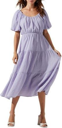 ASTR the Label Tiered Short Sleeve Dress in Pale Purple at Nordstrom Rack, Size X-Small