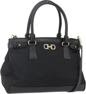 Ferragamo Pre-owned Handbags, female, Black, Size: ONE SIZE Pre-owned Nylon Handbag