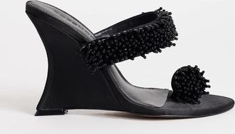Topshop Nico - Sabot neri con zeppa e decorazioni-Nero