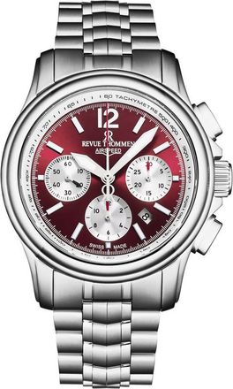 Revue Thommen Air Speed Chronograph Automatic Red Dial Mens Watch 16041.6436