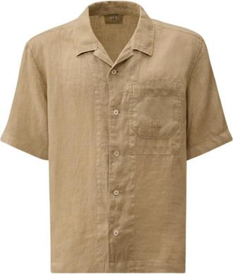 C.P. Company Short Sleeve in Popeline - Heren - Korte mouwen Overhemden - Beige - L - Katoen - Overhemden