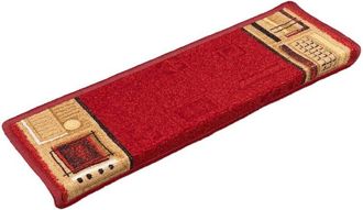 vidaXL Stair Mats Self-adhesive 15 pcs 65x21x4 cm Red Vidaxl