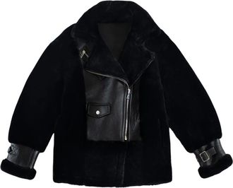 Just things we like Faux Fur & Shearling Jackets, female, Black, Size: S Kiyo Shearling Jacket