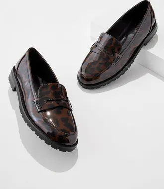 Talbots Cassidy Patent Loafers - Leopard - Brown - 10 1/2 M Talbots