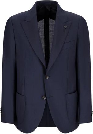 Lardini Cool Wool Single-Breasted Pak - Heren - Blazers - Blauw - 2XL - Wol - Jassen
